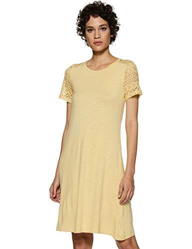 marks & spencer women's synthetic body con knee-long dress (8762k_soft yellow_s (8))