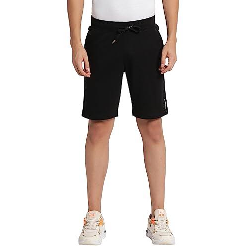 indian terrain mens black solid 5 pocket shorts