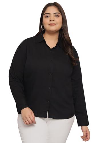 funday fashion women oversized casual rayon shirt (x-large, black)