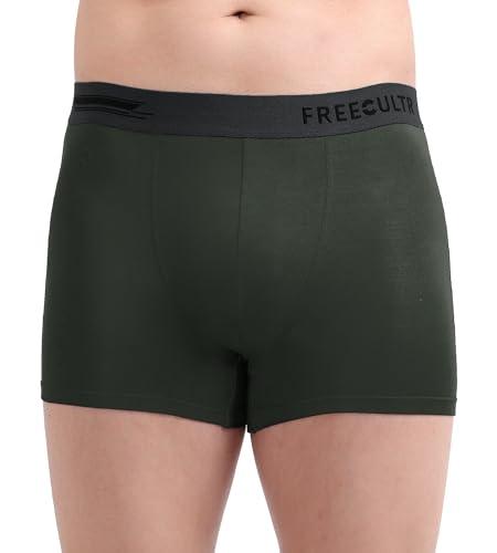 freecultr men's underwear anti bacterial micromodal airsoft trunk - non itch no chaffing sweat proof - size s pack of 1-seaweed green