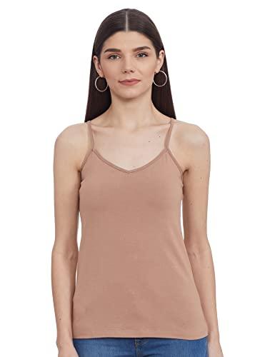 zivame women's plain regular fit vest top (zi6427core0nude000xs_beige xs)