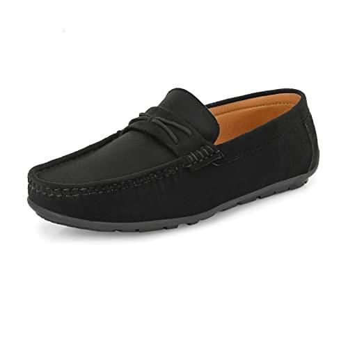 prolific men's suede loafer black