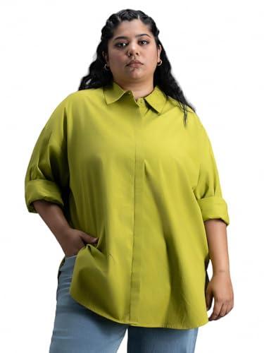 high star women's solid classic fit shirt (hswshs23001p_gn_green