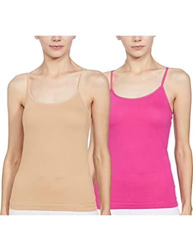 amante cotton camisole (pack of 2) nude-fuchsia