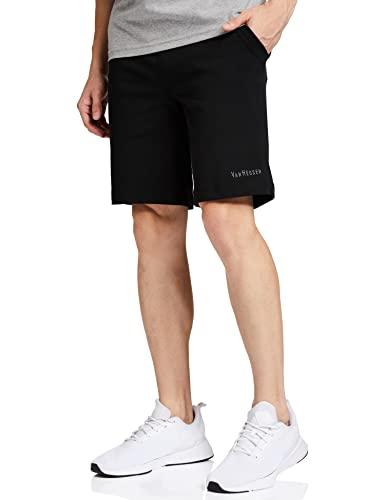 van heusen athleisure men knit shorts - cotton rich - smart tech, easy stain release, anti stat, ultra soft, moisture wicking_50001_black_l