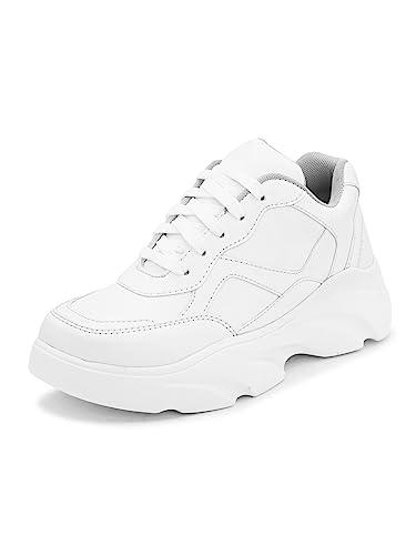 el paso women's white faux leather casual lace up sneakersepwjl40705white_7