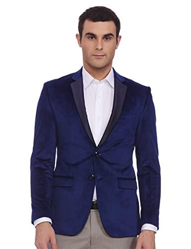 park avenue men's full sleeve super slim fit dark blue formal jacket (pmjp02419-b6 100)