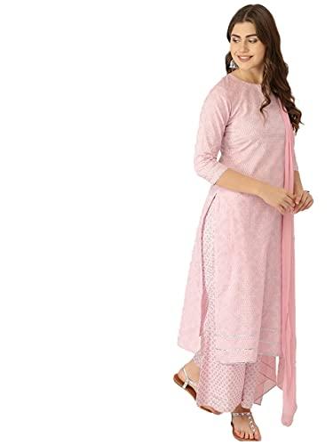 gosriki women's cotton blend regular kurta set (shopping-pink-go xx-large)