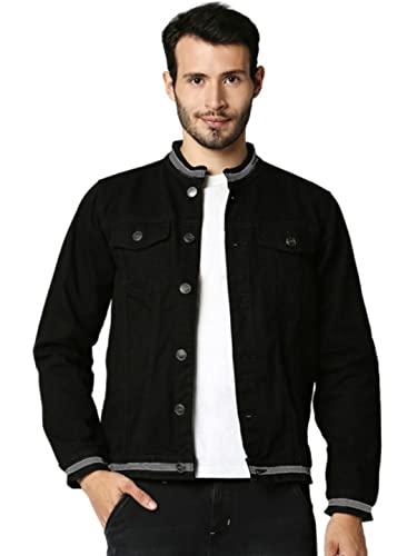 high star clothing men's denim jacket (hsjkt1165_d_l_black