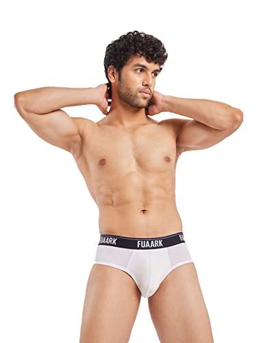 men's underwear micro modal brief with stretchy fabric, anti-bacterial and anti-roll waistband (xl, white)