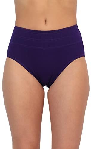 glamoras women cotton broad band tummy tucker tummy control panty, color-purple, size-l