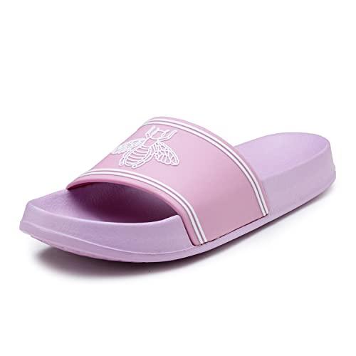 redtape women lilac sliders