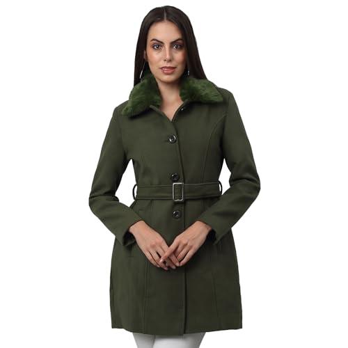 cantabil solid green full sleeves regular fit women casual long coat | casual winter long coat for women | ladies long coat for winter wear (lloc00034_green_m)