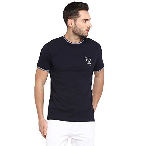 red tape men's solid regular fit t-shirt (rhp0424_navy_s