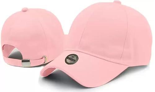 selloria plain baseball sport cap men's baseball head hat stylish all sports caps with adjustable strap pack of 1 (pink)