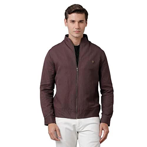 linen club men's linen natural/brown solid casual jacket