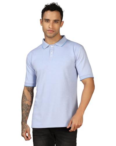 leriya fashion t shirt for men || men t-shirt || men polo t-shirt || men plain t-shirt || v-neck collar tshirt (large, blue)