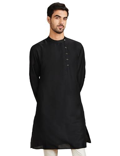 amazon brand - symbol men's rayon kurtas (sy-a22-mna-etk-02_black_3xl)