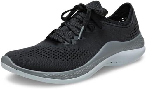 crocs mens literide shoe black/slate grey sneaker - 8 uk (m9) (206715-0dd)