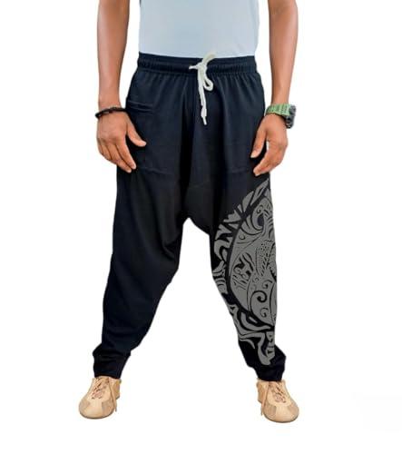 unisex harem relaxed fit pants (trousers) for adults (pack of 1) multi colors black