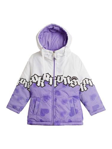 okane girls colourblocked hooded reversible padded jacket