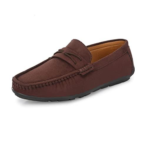 prolific men's suede loafer brown