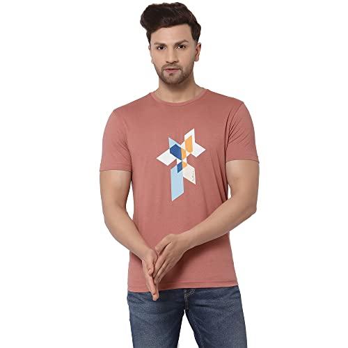 red tape pale pink graphic print pure cotton men's t-shirt_rhp0973-s