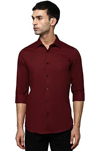 allen solly men's solid fitted shirt (assfqmopb02907_maroon 40)