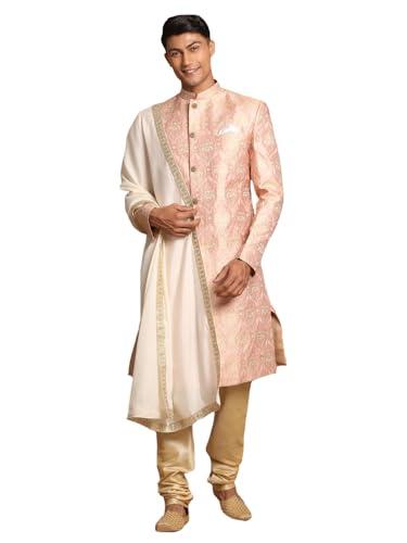 vastramay men's pink and gold silk blend sherwani set-nhs5_vasmsw126pnnpgond001cr_42