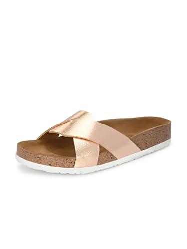 el paso pink synthetic leather wedge heel sandals casual daily party platform slippers for women and girls - 5 uk