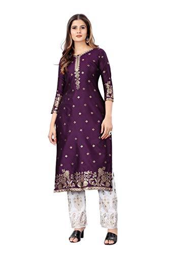 silk land women's woven design purple soft silk unstitched dress material (szdmpp-13)