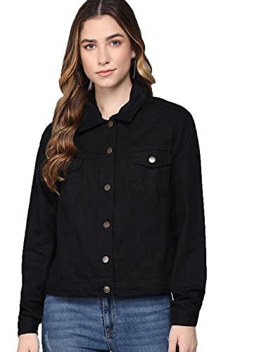 kotty black full sleeve solid women jacket (black,40)