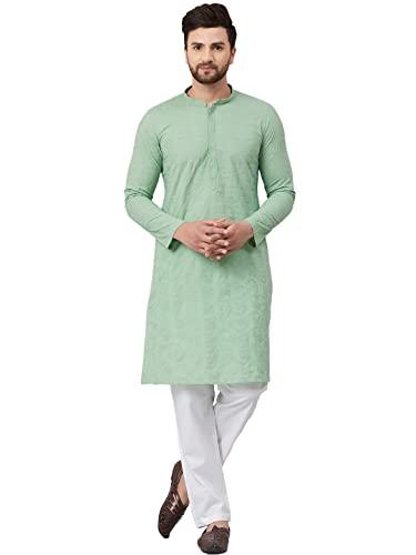 see designs green chikankari embroidered straight kurta long sleeves_sdkt903xxl