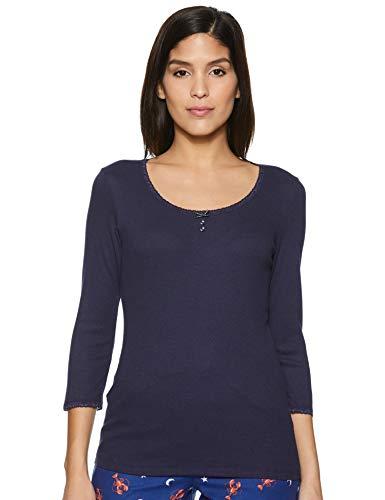 jockey women's cotton 3/4 sleeve top (rx13-0105-cnavy_small)