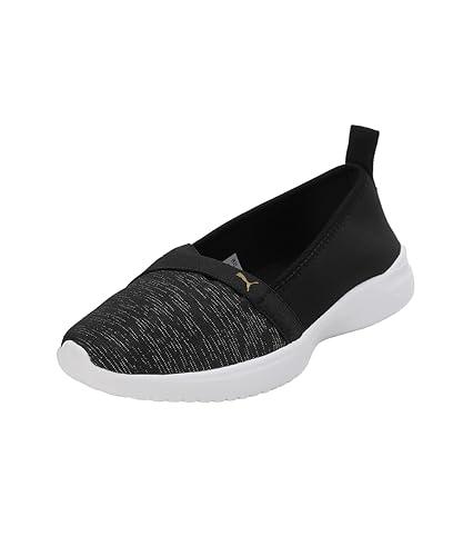 puma womens adelina space metallics black-gold-white sneaker - 6 uk (39853801)