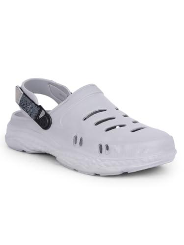 liberty a-ha beachride casual men slingback clog with eva upper | eva sole indoor & outdoor solid sandals clogs for men | soft & comfortable men's clogs (7 uk - light grey)