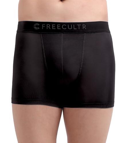 freecultr men's underwear anti bacterial micromodal airsoft trunk - non itch no chaffing sweat proof - size m pack of 1-sable black