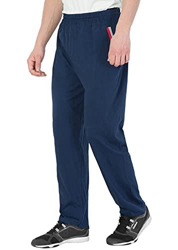 fflirtygo men's cotton track pants, joggers for men, night wear pajama, blue color with pockets