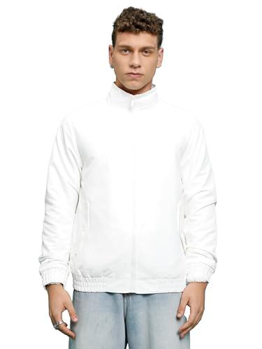 ketch men regular fit white jacket (khjk000126