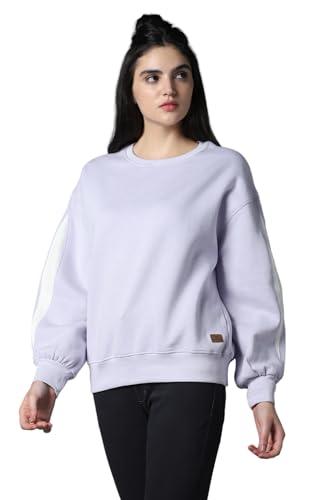 high star purple cotton blend long sleeves round neck na sweatshirts_hswssw23009_lv_xxl