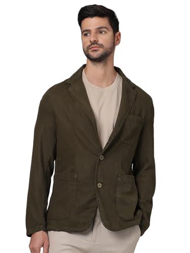 celio men olive solid regular fit cotton casual jacket (8905550121903, green, xl)