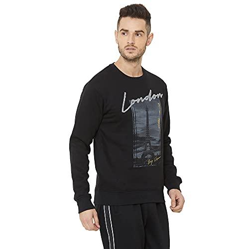 sweet dreams men's fleece roundneck sweater (mss-0016gv_black