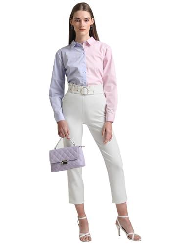 kazo women's regular fit shirt (124128_pink and purple