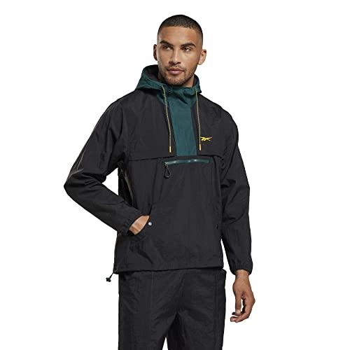 reebok men's ts ltwt woven anorak jackets (hi4503-xl, black, xl)