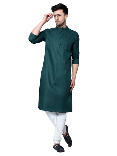 latest chikan men's cotton blend regular solid kurta pyjama set - casual ethnic set -kp-mgk-bgr-36