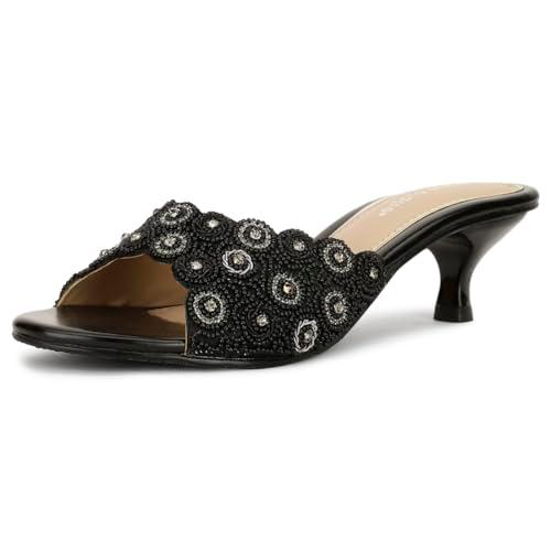 bata red label women's peach mule e 23 festive (6796001_black_4 uk)