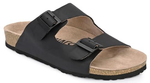 afrojack men's original leather sandals s840 (black, 6)