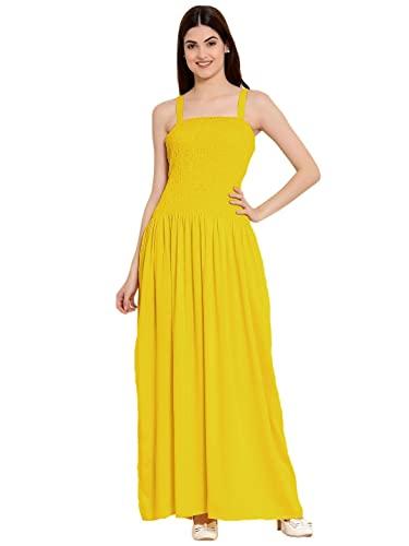 patrorna womens tulip maxi dress (psl10b057_mustard_s)