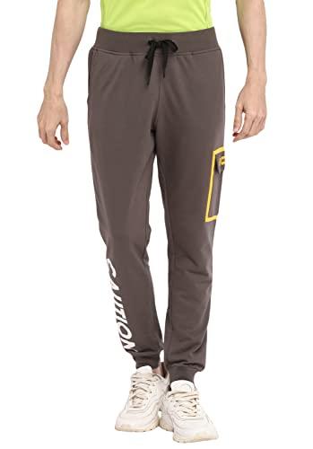 alan jones clothing men's solid cotton joggers track pant (cement_xl)