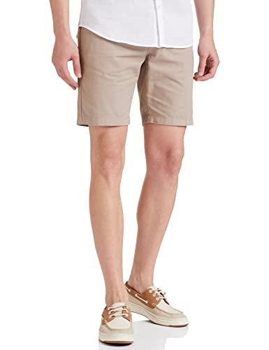 amazon brand - symbol men's cotton chino shorts | casual half pants | bermuda (fawn_34)